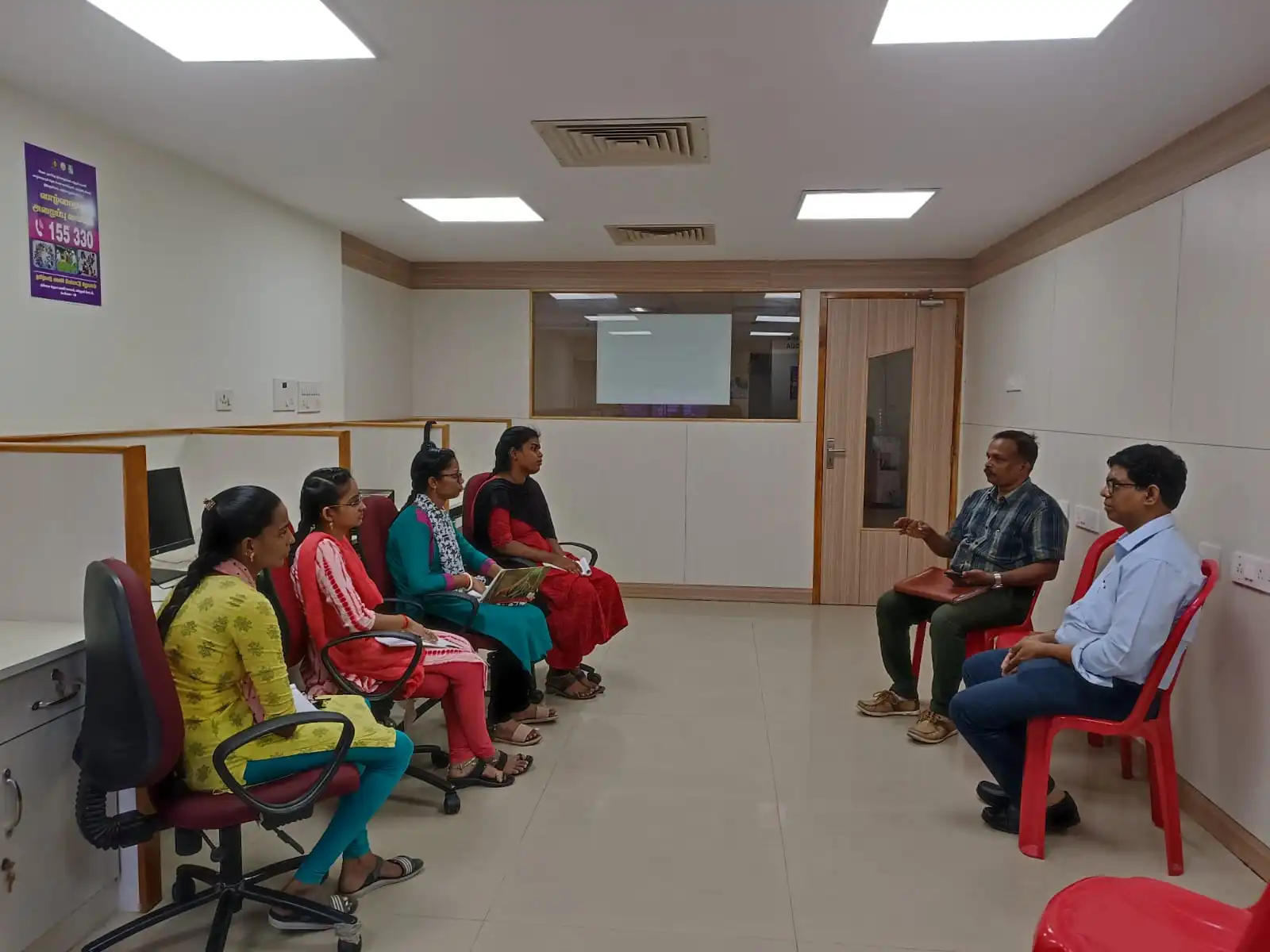 Government Officials Training Telecallers During SVC Program - Sree Vignesh Consultancy